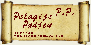 Pelagije Pađen vizit kartica